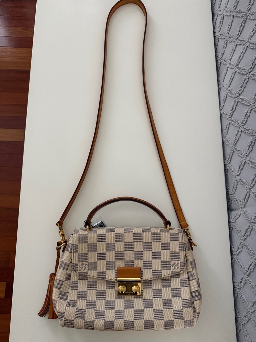 Louis Vuitton Cream and Tan Damier Top-Handle Satchel